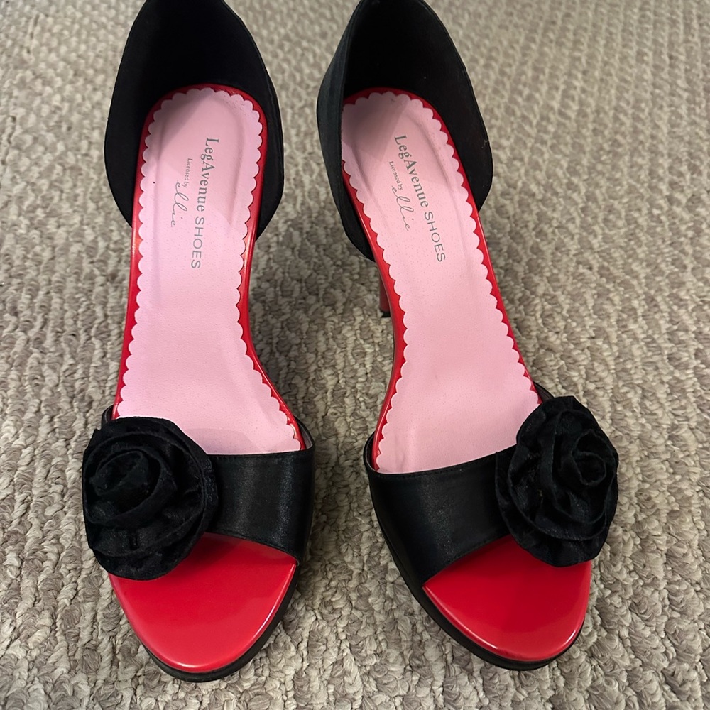 Leg Avenue Black and Red Women's Shoes
